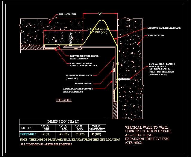 Expansion Joint Detail DWG- External Wall Corner Condition